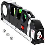 Laser Measurer Crosshair Lines Retractable Tape & Bubble Levels