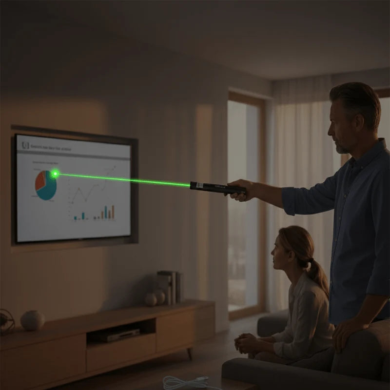 Laser Pointer 6.21-Mile Range Adjustable Focus USB Rechargeable