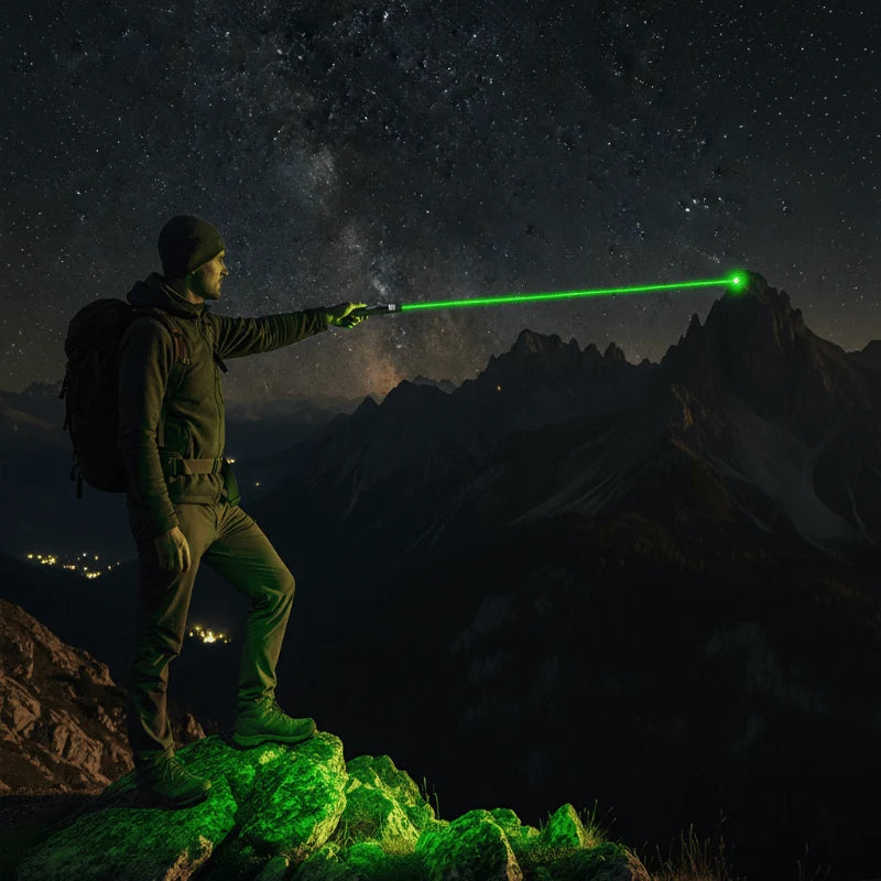 Laser Pointer 6.21-Mile Range Adjustable Focus USB Rechargeable