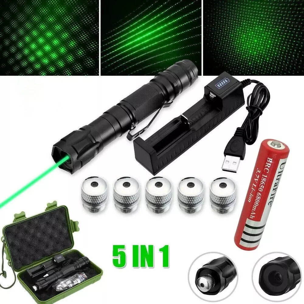 Laser Pointer Green USB Rechargeable Anodized Metal