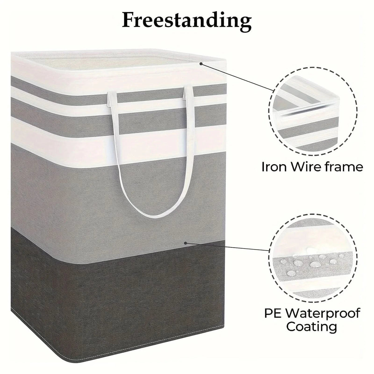 Laundry Basket Foldable Polyester Large Capacity