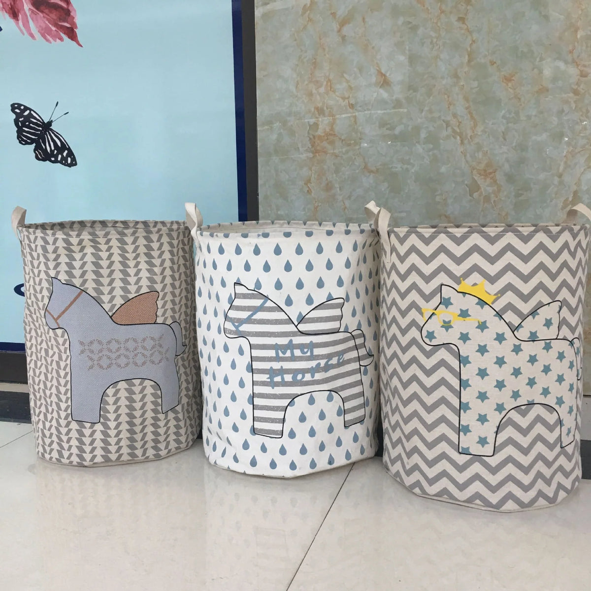 Laundry Basket Foldable Self-Supporting Cotton-Linen