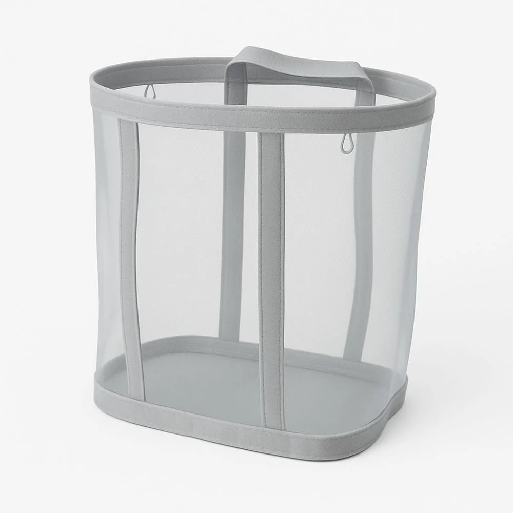 Laundry Basket Foldable Ventilated Nylon Mesh Hanging Loop