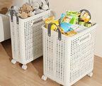 Laundry Basket Foldable Wheeled Durable Polypropylene