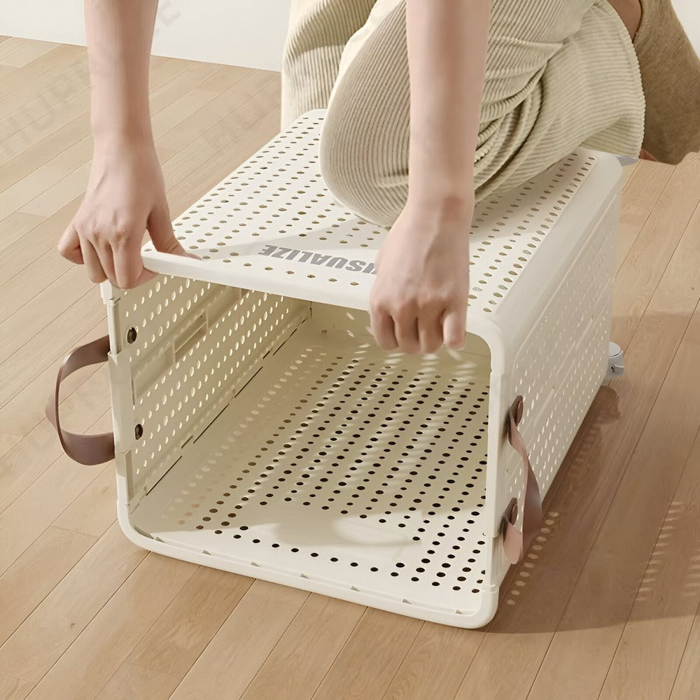 Laundry Basket Foldable Wheeled Durable Polypropylene