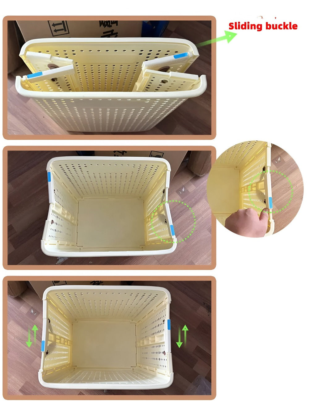 Laundry Basket Foldable Wheeled Durable Polypropylene