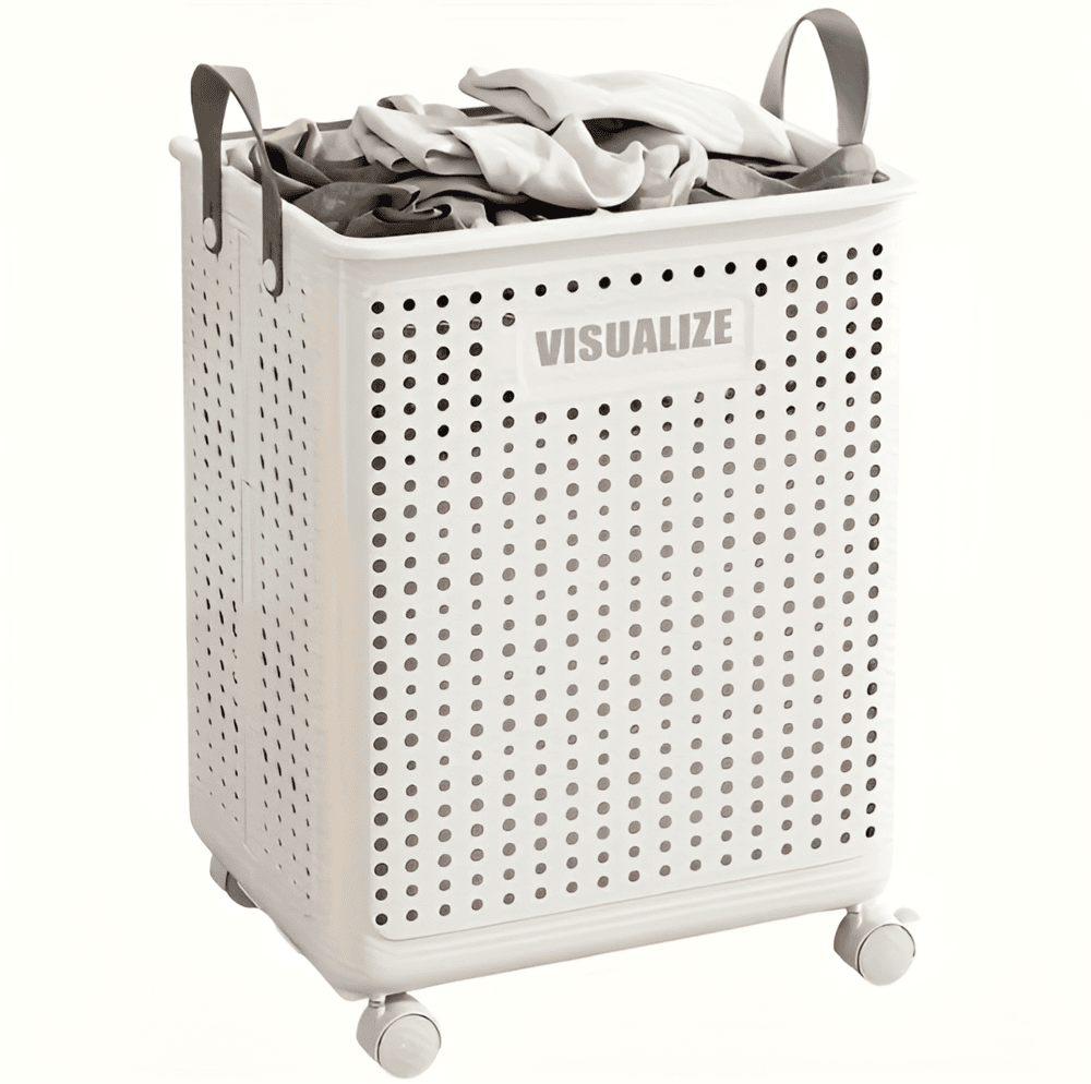 Laundry Basket Foldable Wheeled Durable Polypropylene