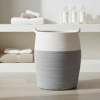 Laundry Basket Large Woven Breathable With Integrated Handles