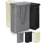 Laundry Basket Slim 45L Lid & Side Handles