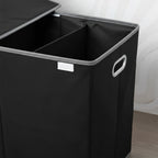 Laundry Basket Triple-Compartment Collapsible With Lid