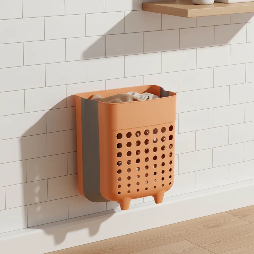 Laundry Basket Wall-Mounted Foldable Ventilated
