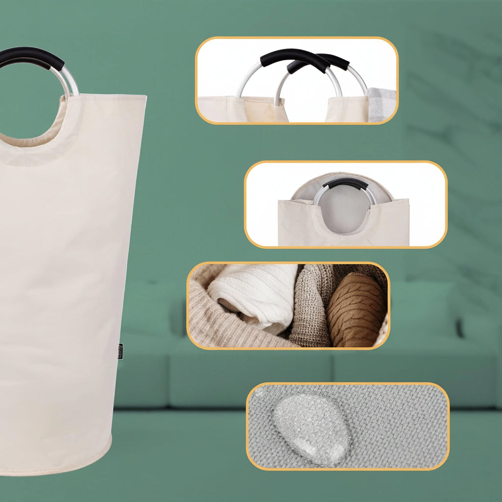Laundry Hamper Foldable Waterproof 90L Reinforced Frame