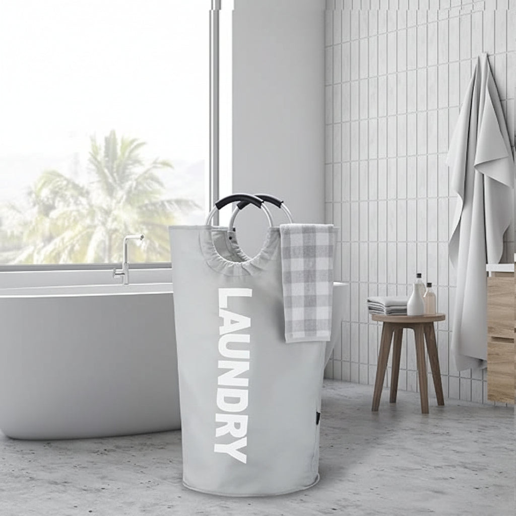 Laundry Hamper Foldable Waterproof 90L Reinforced Frame