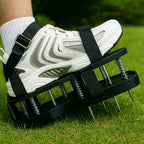 Lawn Aerator Shoes Metal Spike Tines & Adjustable Straps