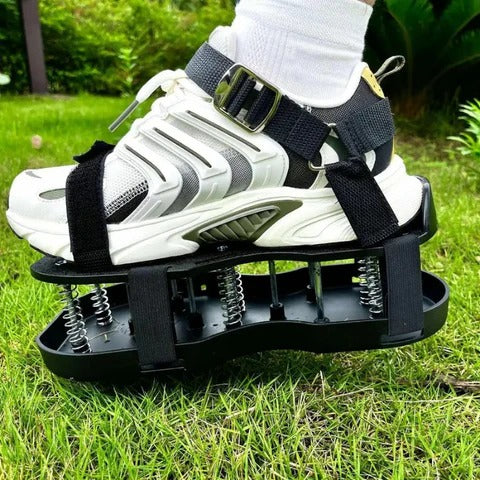 Lawn Aerator Shoes Metal Spike Tines & Adjustable Straps