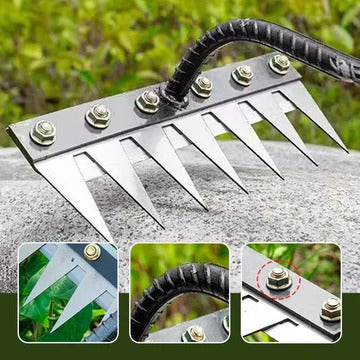 Lawn Rake Head Interchangeable Fits Standard Poles
