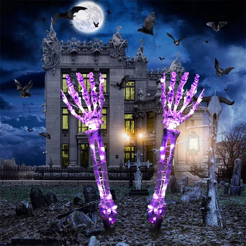 Lawn Stakes LED Skull Lights Battery-Operated