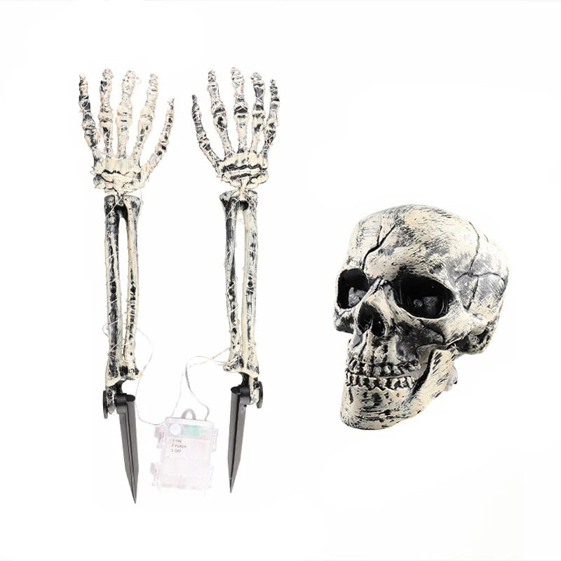 Lawn Stakes LED Skull Lights Battery-Operated