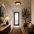 Layered Glass Color-Adjustable LED Flush Mount Ceiling Light (Remote Control)