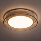 Layered Glass Color-Adjustable LED Flush Mount Ceiling Light (Remote Control)