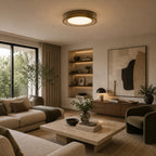 Layered Glass Color-Adjustable LED Flush Mount Ceiling Light (Remote Control)