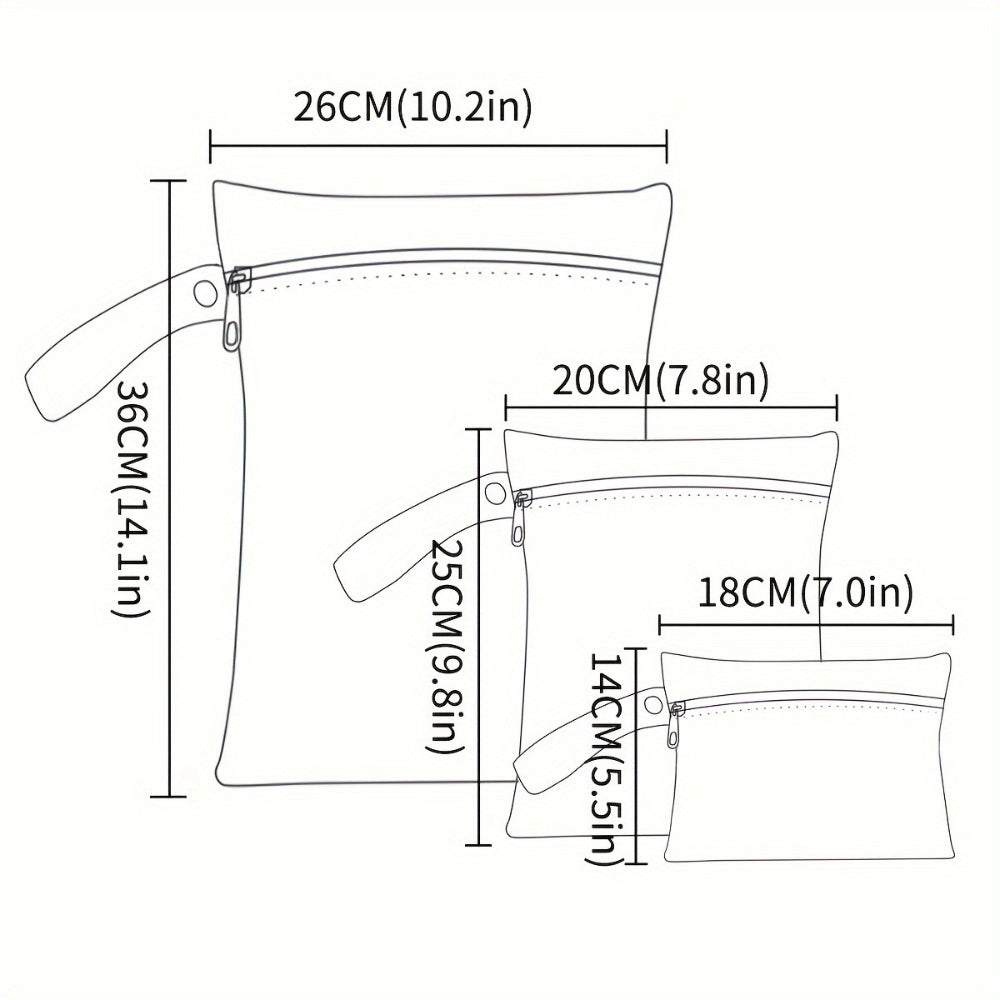 Leakproof Waterproof Microfiber Wet/Dry Bag (Set of 3)