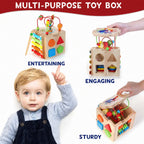 Learning Cube 8-in-1 Rubberwood Activity Toy