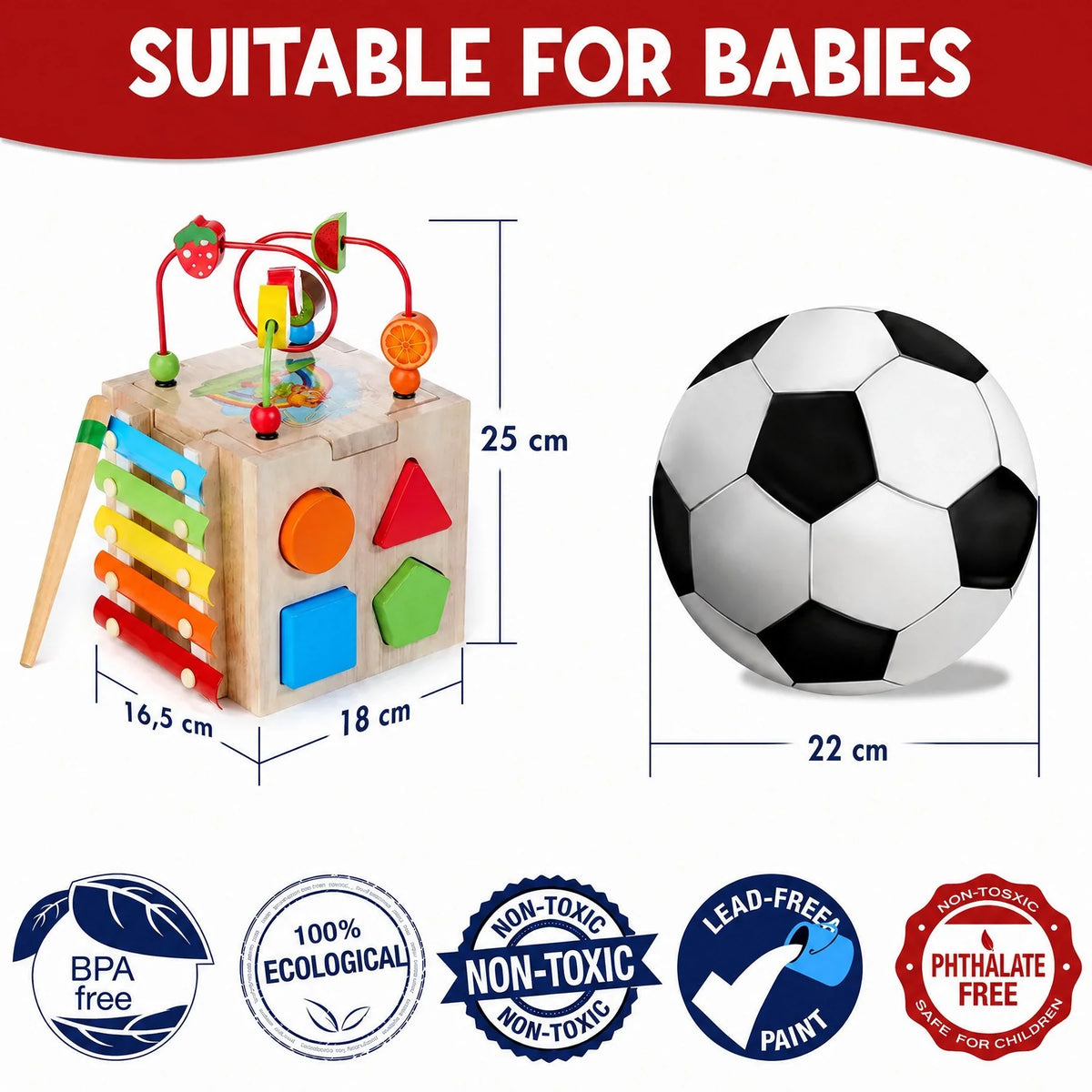 Learning Cube 8-in-1 Rubberwood Activity Toy