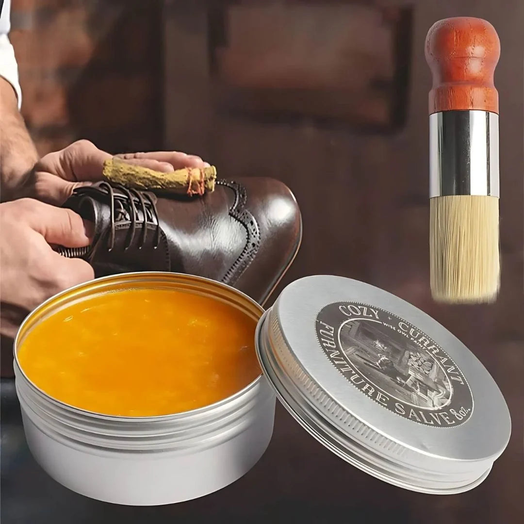 Leather Balm Natural Wax Colorless With Brush