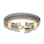 Leather Bracelet Nautical Anchor Adjustable Clasp