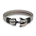 Leather Bracelet Nautical Anchor Adjustable Clasp