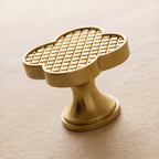 Leather & Brass Four-Leaf Clover Cabinet Knob