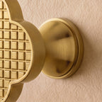 Leather & Brass Four-Leaf Clover Cabinet Knob