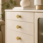 Leather & Brass Four-Leaf Clover Cabinet Knob