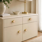 Leather & Brass Four-Leaf Clover Cabinet Knob
