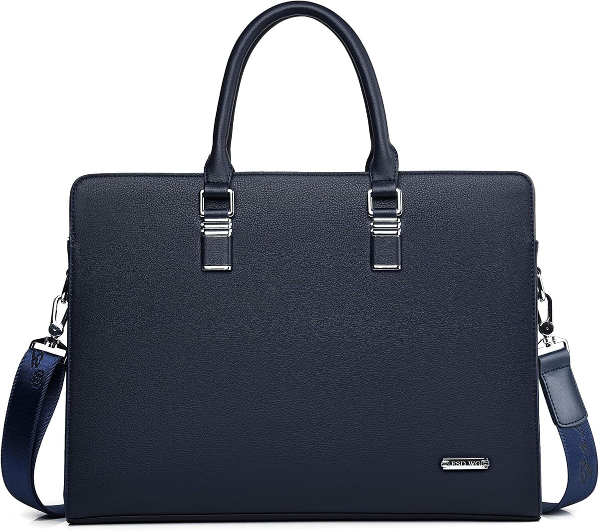 Leather Briefcase Fits Up To 15.6 Inch Organizer Pockets