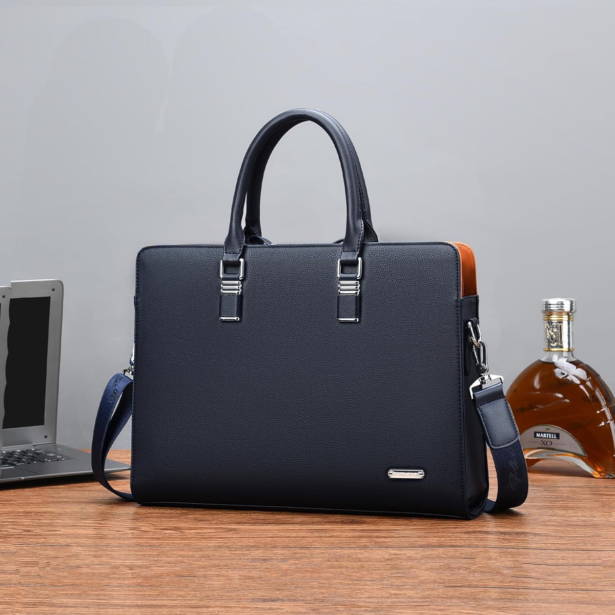 Leather Briefcase Fits Up To 15.6 Inch Organizer Pockets
