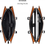 Leather Briefcase Fits Up To 15.6 Inch Organizer Pockets