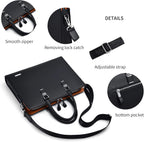 Leather Briefcase Fits Up To 15.6 Inch Organizer Pockets