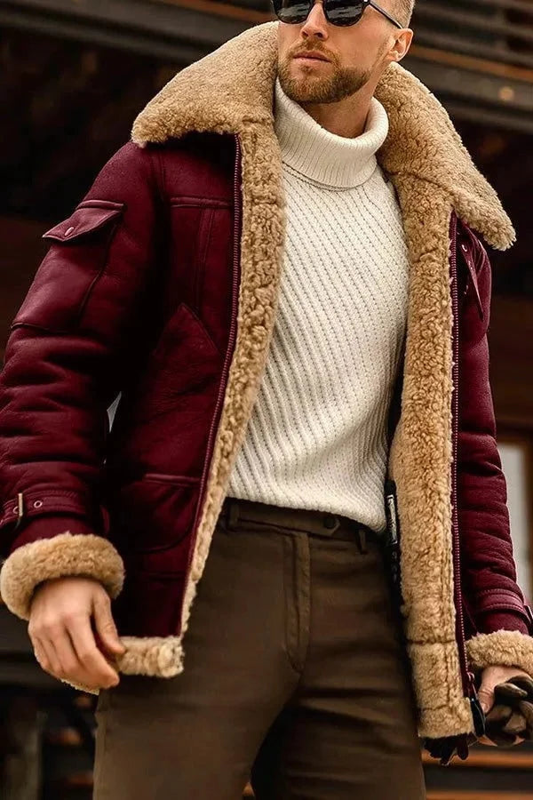 Leather Jacket Hand-Stitched Genuine Sheepskin Lining & Heavy-Duty Zipper