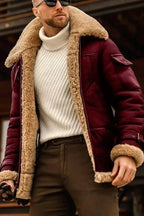 Leather Jacket Hand-Stitched Genuine Sheepskin Lining & Heavy-Duty Zipper