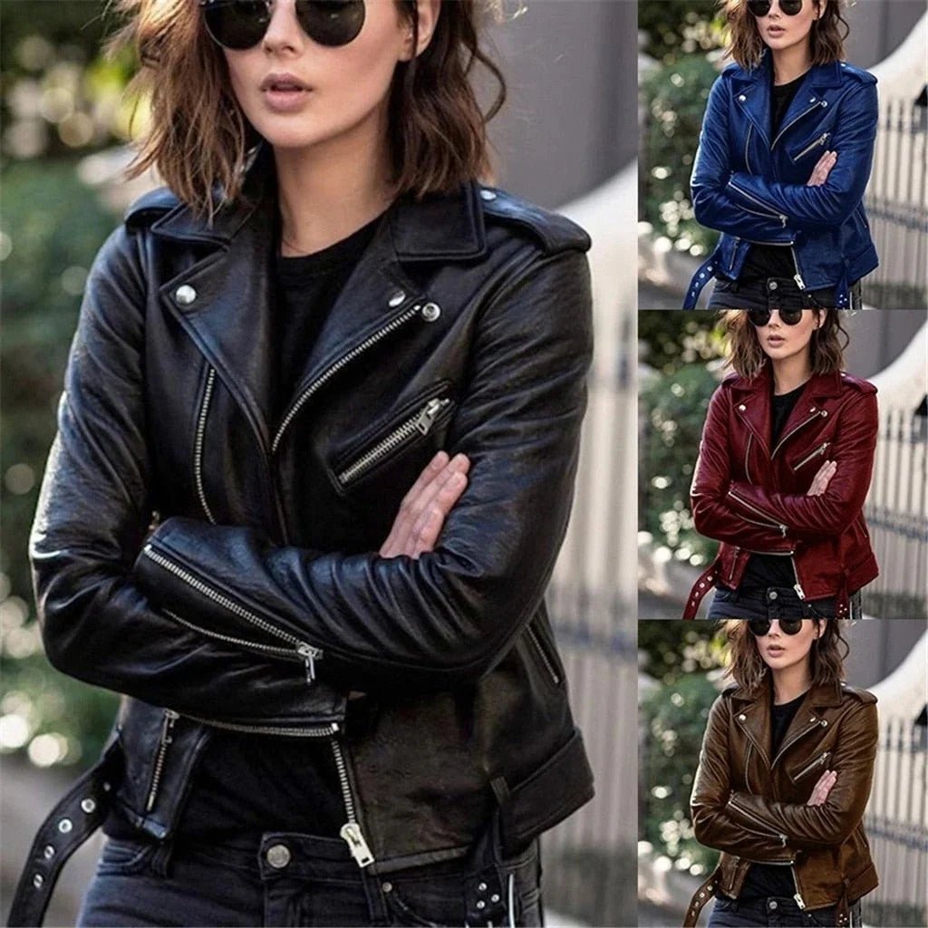 Leather Jacket Tailored Fit Full-Grain Zip Pockets
