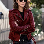 Leather Jacket Tailored Fit Full-Grain Zip Pockets