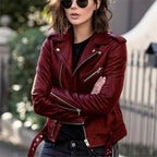 Leather Jacket Tailored Fit Full-Grain Zip Pockets