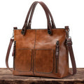 Leather Shoulder Bag Magnetic Flap & Adjustable Strap