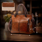 Leather Shoulder Bag Magnetic Flap & Adjustable Strap