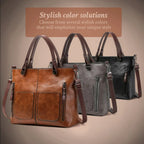 Leather Shoulder Bag Magnetic Flap & Adjustable Strap