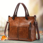 Leather Shoulder Bag Magnetic Flap & Adjustable Strap