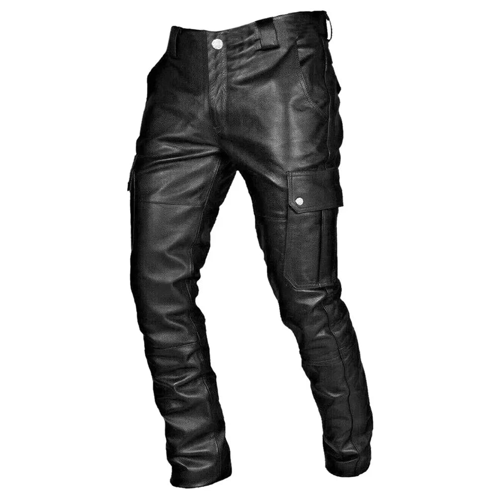 Leather Trousers Genuine Soft Leather Biker Slim Fit