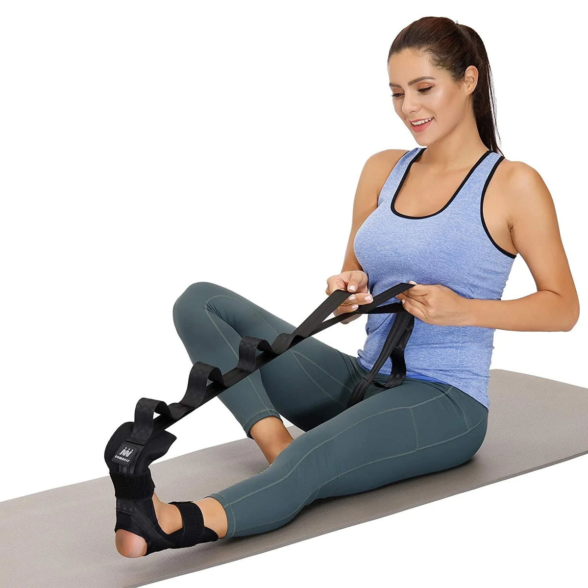 Leg Stretch Band Padded Foot Cradle & Six Handles